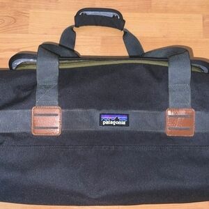 Patagonia Black and Green Duffel Bag